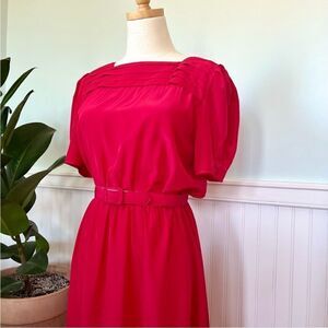 Vintage 70’s Red Belted Dress